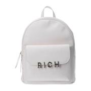 Witte Damesrugzak met Zilveren Logo John Richmond , White , Dames