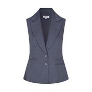 Blauwe Ombre Mouwloze Getailleerde Blazer mbyM , Blue , Dames