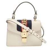 Pre-owned Leather handbags Gucci Vintage , Beige , Dames