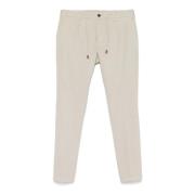 Beige Katoenen Broek met Trekkoord Taille Eleventy , Beige , Heren