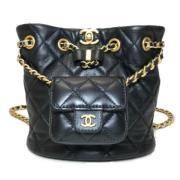 Pre-owned Leather chanel-bags Chanel Vintage , Black , Dames