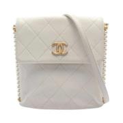 Pre-owned Leather chanel-bags Chanel Vintage , White , Dames