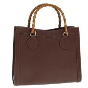 Pre-owned Leather totes Gucci Vintage , Brown , Dames