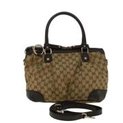 Pre-owned Canvas handbags Gucci Vintage , Beige , Dames