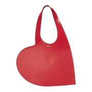 Rode Leren Hartvormige Handtas Coperni , Red , Dames