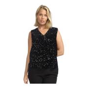 Zwarte Paillettenblouse Nicole.Wi24 2-Biz , Black , Dames