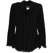 Pre-owned Wool outerwear Chanel Vintage , Black , Dames