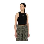 Zwarte Crop Top Powers Dickies , Black , Dames