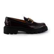 Bordeaux Leren Platte Schoenen Tod's , Red , Dames