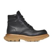 Zwarte Veterschoenen van Leer Alexander McQueen , Black , Heren