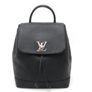 Pre-owned Leather backpacks Louis Vuitton Vintage , Black , Dames