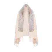 Ivoor Sjaal met Fijne Details Blugirl , Beige , Dames