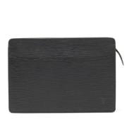 Pre-owned Leather clutches Louis Vuitton Vintage , Black , Dames