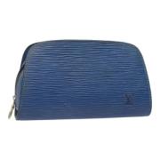 Pre-owned Leather pouches Louis Vuitton Vintage , Blue , Dames