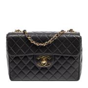 Pre-owned Leather chanel-bags Chanel Vintage , Black , Dames