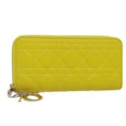 Pre-owned Canvas wallets Dior Vintage , Yellow , Dames