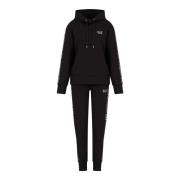 Zwart Hoodie en Broek Set Emporio Armani EA7 , Black , Dames