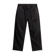 Zwarte elastische taille broek rechte pijp Woolrich , Black , Heren