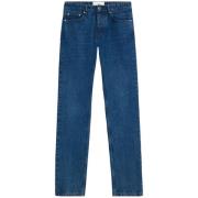 Blauwe Denim Knoopsluiting Jeans Ami Paris , Blue , Heren