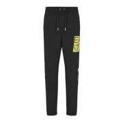 Zwarte herensweatpants met voorlogo Emporio Armani EA7 , Black , Heren