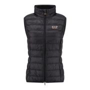 Zwart Logo Lettering Rosagold Gilet Emporio Armani EA7 , Black , Dames