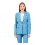 Blauwe elastische blazer met klassieke revers Gaudi , Blue , Dames