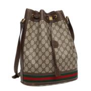 Pre-owned Canvas shoulder-bags Gucci Vintage , Beige , Dames