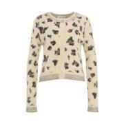 Ivoor Wollen Trui Elegant Vrouwelijk V-Hals Blugirl , Beige , Dames