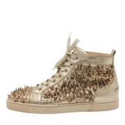 Pre-owned Leather sneakers Christian Louboutin Pre-owned , Yellow , He...