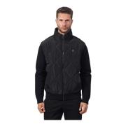 Zwarte Gewatteerde Fullzip Jas Sybon Hugo Boss , Black , Heren