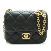 Pre-owned Leather chanel-bags Chanel Vintage , Black , Dames