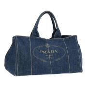 Pre-owned Canvas prada-bags Prada Vintage , Blue , Dames