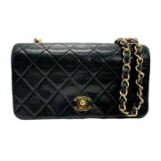 Pre-owned Leather chanel-bags Chanel Vintage , Black , Dames