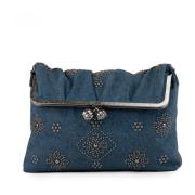 Denim clutch met bloemen studs Max Mara Weekend , Blue , Dames