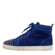 Pre-owned Suede sneakers Christian Louboutin Pre-owned , Blue , Heren