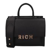 Zwarte handtas met gouden accenten John Richmond , Black , Dames