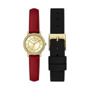 Dameshorloge Box set Night Life 28 mm rood, goud Gw0643L2 Guess , Yell...