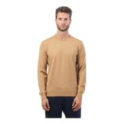 Beige Crewneck Sweater met Geborduurd Logo Hugo Boss , Beige , Heren