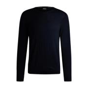 Slim-fit wollen trui ronde hals Hugo Boss , Blue , Heren