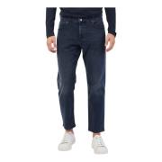 Blauwe Regular Fit Tapered Leg Jeans Hugo Boss , Blue , Heren