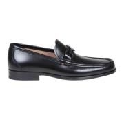 Leren Moccasin met Gancini Gesp Salvatore Ferragamo , Black , Heren