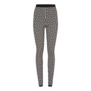 Gebreide legging met monogram Balmain , Black , Dames