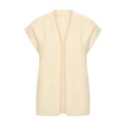 Mouwloze Cardigan Gilet HV Polo , Beige , Dames