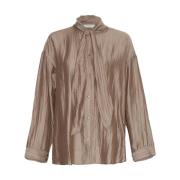 Chris Shirt Blouse Lange Mouw Moss Copenhagen , Brown , Dames