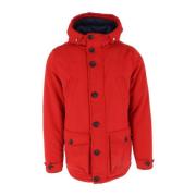 Rode Hoodie Jas met Rits en Knoopsluiting North Sails , Red , Heren