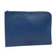 Pre-owned Leather clutches Louis Vuitton Vintage , Blue , Dames