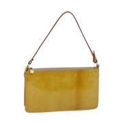 Pre-owned Leather pouches Louis Vuitton Vintage , Yellow , Dames