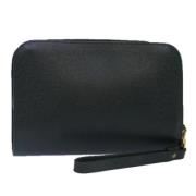 Pre-owned Leather clutches Louis Vuitton Vintage , Black , Dames