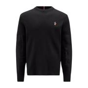 Warme Wollen Turtleneck Jumper met Padding Moncler , Black , Heren