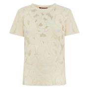 Bloemenkant T-shirt Ivoor Max Mara Studio , Beige , Dames